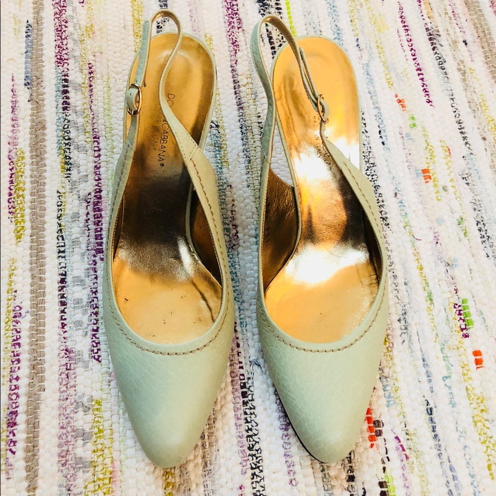 DOLCE & GABBANA MINT GREEN SLING BACK HEELS 9